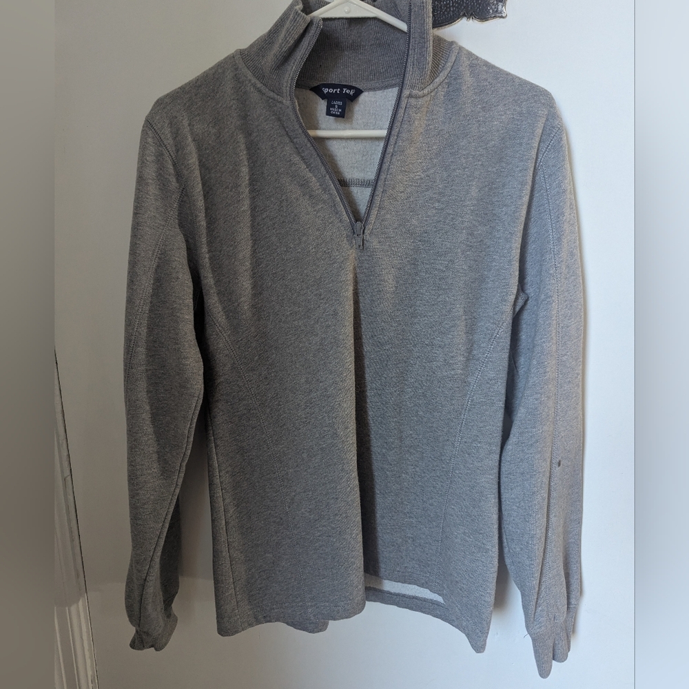 Gray Zip-Up Soccer Team Sweater